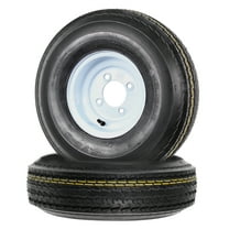 eCustomrim 2-Pack Trailer Tire On Rim 570-8 5.70-8 8 in. Load Range C 4 Lug White Wheel