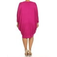 thumbnail image 4 of MOA COLLECTION Women's Plus Size Solid Loose Fit 3/4 Dolman Sleeve Casual Midi Dress, 4 of 5