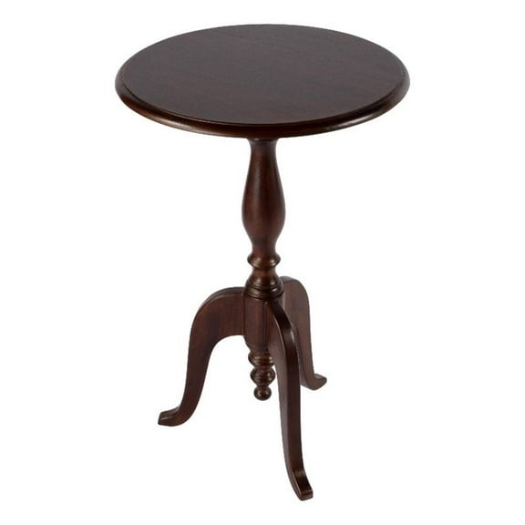 Butler Specialty Company Tia 18"W Round Wood Pedestal Side Table - Brown