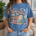 thumbnail image 4 of Back To School Shirt, Take Me To Your Readers Tee, Alien Book Lover Shirt, Librarian Gift, Teacher Appreciation Outfit, 4 of 10