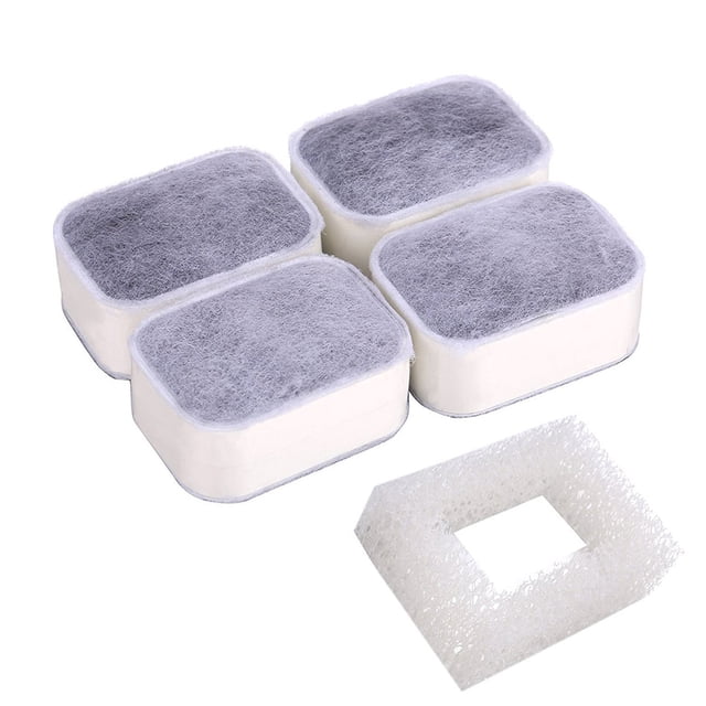 BRILLAR Filtros de fuente de agua de repuesto, 1 Uds., filtros de espuma, 4 Uds., carbón activado de algodón superior para mascotas W
