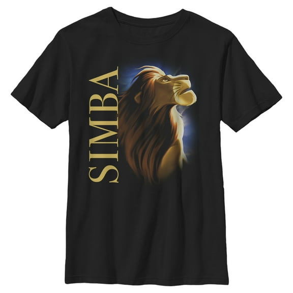 Boy's Lion King Noble Simba Pose  Graphic Tee Black X Small