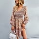 thumbnail image 1 of Vestido con estampado floral, vestido largo con escote en V y mangas abullonadas Vestido con escote en V y mangas abullonadas Uso práctico, 1 of 6