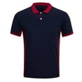 thumbnail image 4 of Mens Polo Shirts Color Block Summer Casual Short Sleeve Comfortable Top Button Collared Slim Fit Mens T-Shirts, 4 of 7