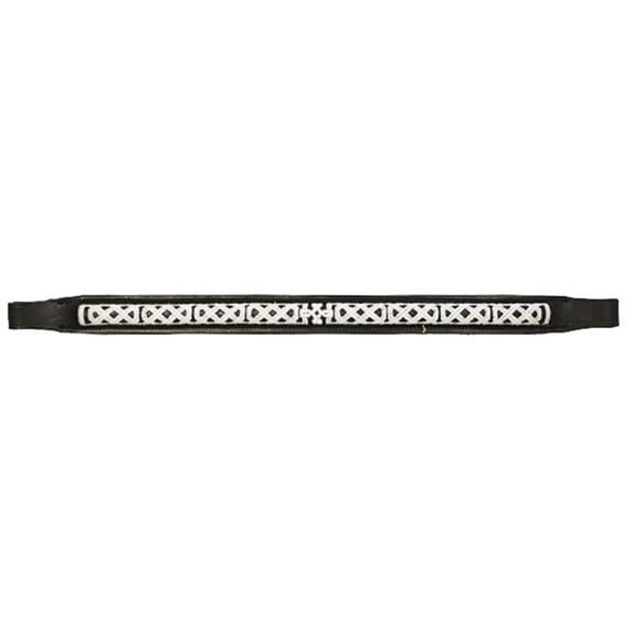 Exselle AEBB1959 Leather Brow Band Celtic Knot Design, Brown & Brown - Full