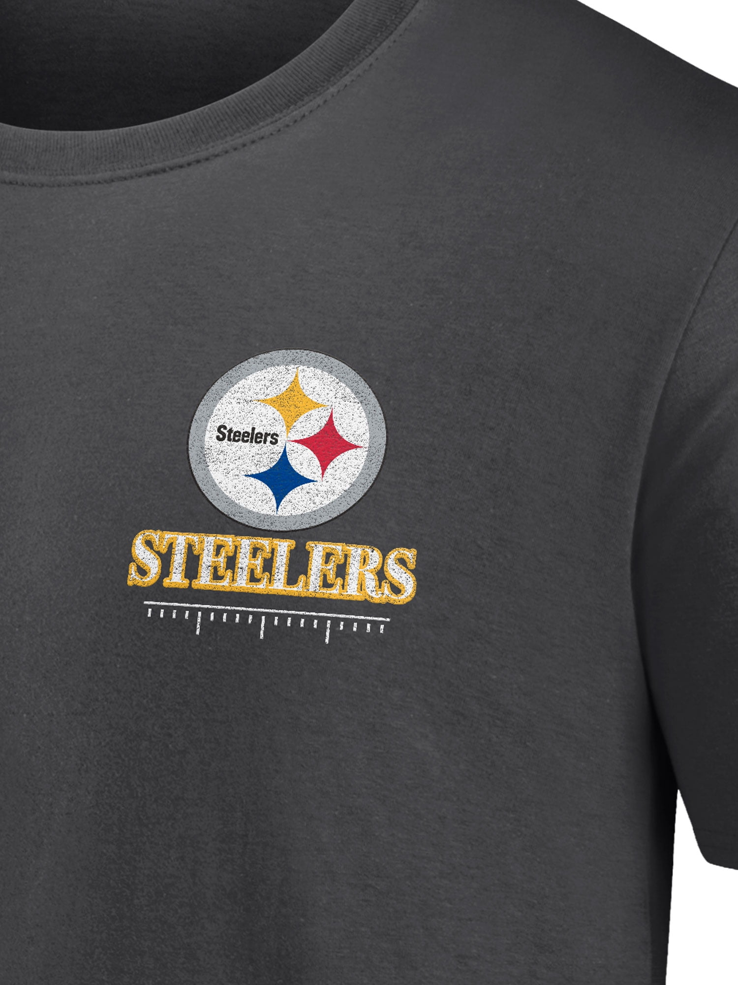 NFL Pittsburgh Steelers Men's Cotton Faded Black Short Sleeve T-Shirt