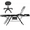 Black, variant on Adjustable 3 Fold Massage Table, 71in 3-Section Tattoo Chair w/Hydraulic Stool -