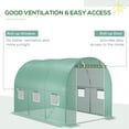 thumbnail image 5 of 9.8' x 6.6' x 6.6' Plastic Greenhouse Cover Replacement, Heavy Duty Waterproof Tarp for Hoop House, Sheeting with 6 Windows, Door & Reinforcement Grid, Green, 5 of 9