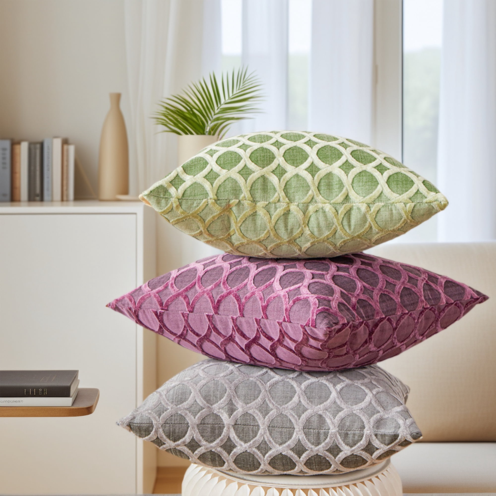 Unique Bargains 2 Pack Geometric Throw Pillow Cover for Couch Bedroom Red