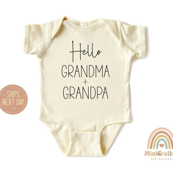 Hello Grandma Bodysuit, Grandma Shirt, Love My Grandma Shirt, Grandma Kids Gift, First Pregnancy Announcement Shirt Cute Baby Onesie, BABY BODYSUIT LAT 4424