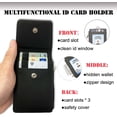 thumbnail image 2 of ID Badge Holder with Retractable Lanyard,Premium Leather Name Badge Holders,Adjustable ID Card Holder with Zipper Pocket for Offices&School ID,Credit&Access Card (Black), 2 of 4