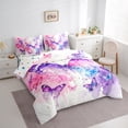 thumbnail image 4 of Manfei Girly Pink Butterfly 7-Piece Twin Bedding Sets for Girls, Fairy Tale Bedding Comforter Set, Cute Watercolor Moth Reversible Sheet Sets, Microfiber Bedroom Decor, 4 of 8