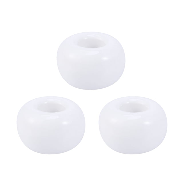 EeaseCA 3 pcs Ceramics Toothbrush Base Round Toothbrush Base Creative Round Bathroom Ceramics Toothbrush Base (White)