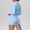 thumbnail image 4 of Bixock Workout Set for Women 2 Piece Set Long Sleeve Top and Shorts Solid Color Yoga Loungewear Set, 4 of 5
