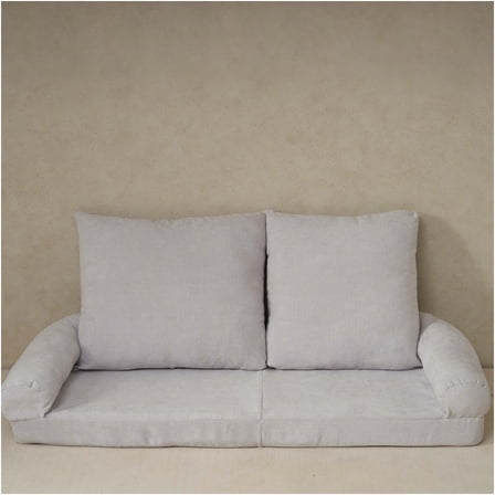 JERFIT Convertible Sofa Bed, 18-Position Adjustable Foldable Futon with Cotton Mattress, Space-Saver for Small Spaces, White