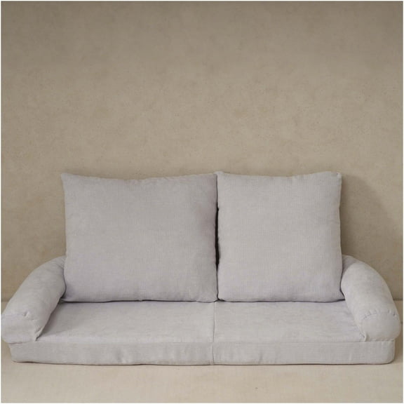 JERFIT Convertible Sofa Bed, 18-Position Adjustable Foldable Futon with Cotton Mattress, Space-Saver for Small Spaces, White