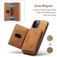 thumbnail image 5 of Wallet Case for iPhone 14, DG.MING Premium Leather Phone Case Back Cover Magnetic Detachable with Trifold Wallet Card Holder Pocket for iPhone 14 6.1 inch (Brown), 5 of 5