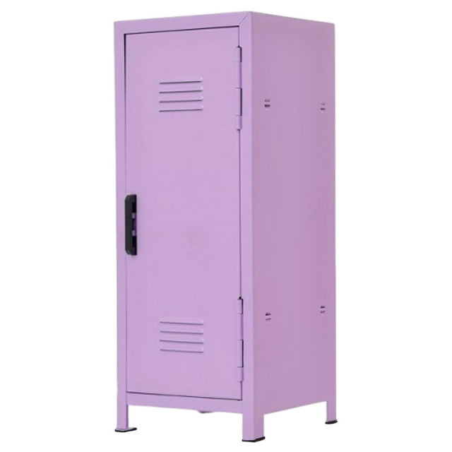 Caja pequeña de metal para maquillaje de escritorio, accesorios, ahorro de espacio, versátil, resistente al óxido, para dormitorio y oficina, 4 x 4 x Púrpura