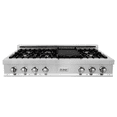 thumbnail image 3 of ZLINE 48" Porcelain Gas Stovetop with 7 Gas Brass Burners and Griddle (RT-BR-GR-48), 3 of 4