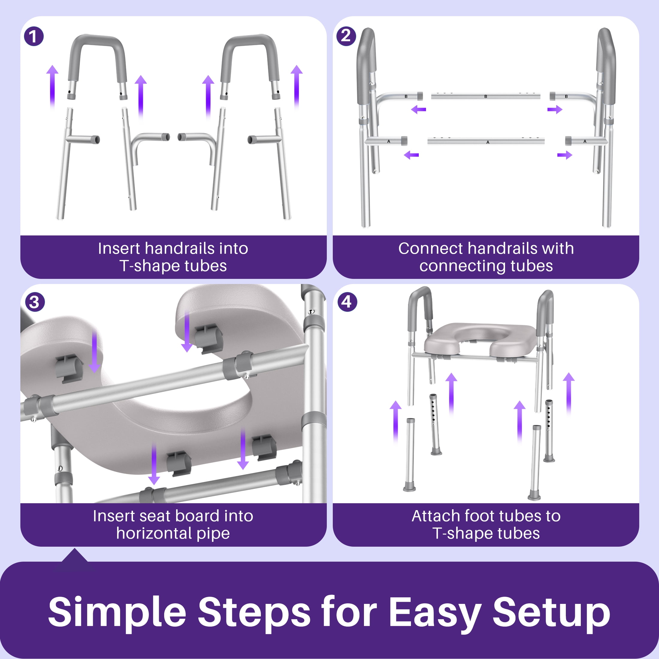 KEKOY Toilet Seat Riser for Seniors, Raised Toilet Seat with