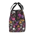 thumbnail image 4 of Lsque Halloween Skeleton Print Insulated Lunch Bag with Thick Aluminum Foil Lunch Tote Bag with Front Pocket for Men and Women, Ideal for Work, School, Picnics, and Travel, 4 of 8