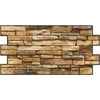 PVC Plastic Wall Panels 3D Decorative Tiles Cladding - Silver / Natural / Brown Shale (Pack 6-44 pcs) (Brown, 40)