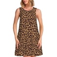 thumbnail image 1 of Fotbe Leopard Printed Vestido de Verano sin Mangas para Mujer – Vestido Midi Línea A, Estilo Camiseta Floral, Vestido Playero Casual y Fluido, 1 of 7