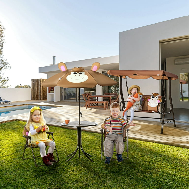 Garden Childrens Table And Chairs With Umbrella Outsunny Kids