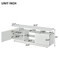 thumbnail image 7 of EUROCO TV Stand for TVs Up to 65", Entertainment Center with RGB LED Lights and Storage Shelves Furniture, White High Gloss TV Cabinet for Living Room, 7 of 7