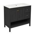 thumbnail image 3 of Château 36" Freestanding Bathroom Vanity in Black Oak with 3-Hole Widespread Sink Top, 3 of 5