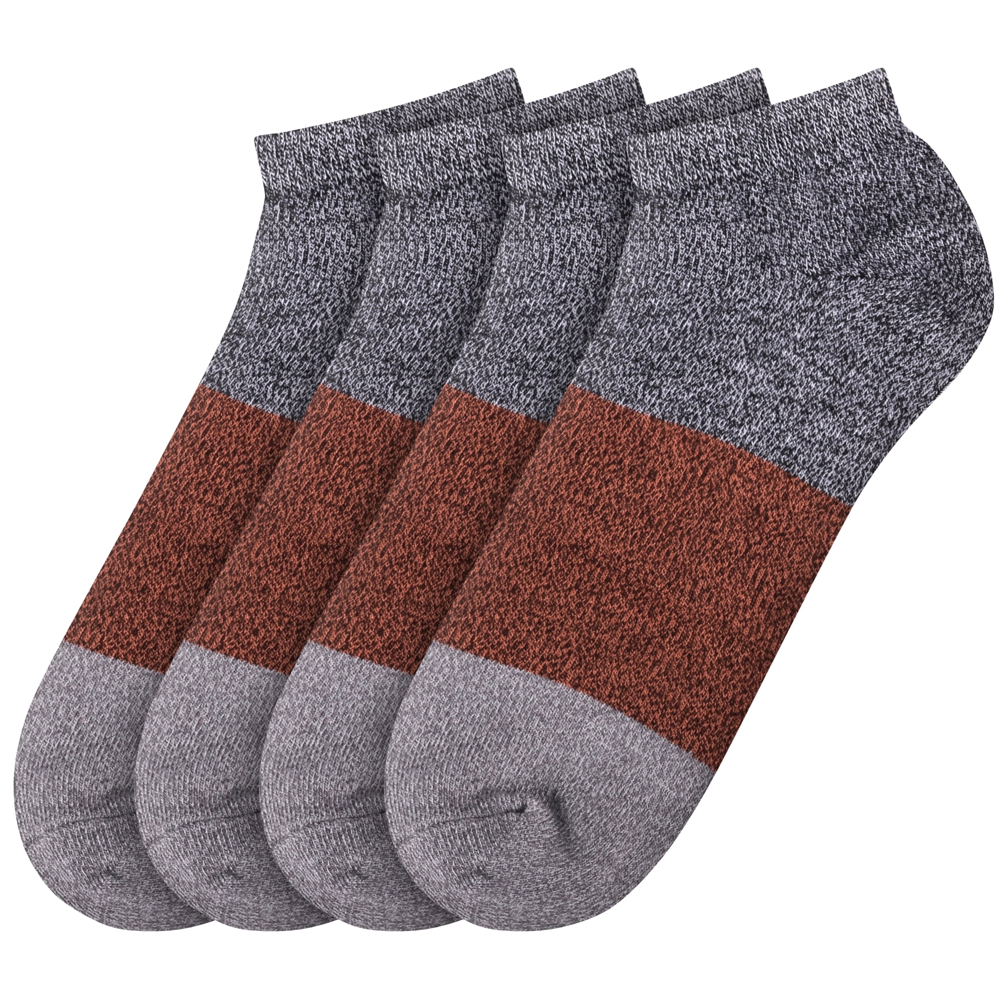 BambooMN Unisex Rayon from Bamboo Classic Casual Ankle Socks - Black Red Grey - Medium - 4 Pairs