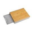 thumbnail image 4 of yuksok Bamboo Cutting Board with Container Tray Chopping Block for Party Outdoor RV, 4 of 9