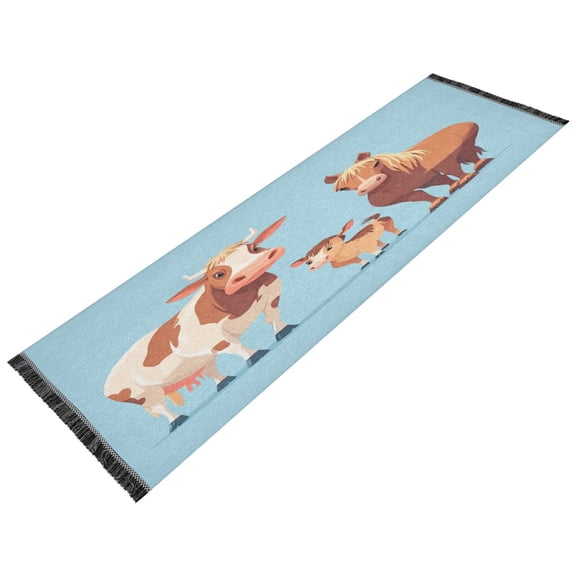 Vintage Modern Runner Rug,Non Slip Machine Washable 72"x23.5" Polyester Material Pet-Friendly Durable,Applicable to Entryway Rug Living Room Rug Soft Light Blue