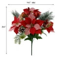 thumbnail image 3 of Mainstays 20.5 Inches Indoor Artificial Poinsettia Bouquet, Red Color, with Ball Shape Ornament. 12.5 Inches Length, 3 of 5