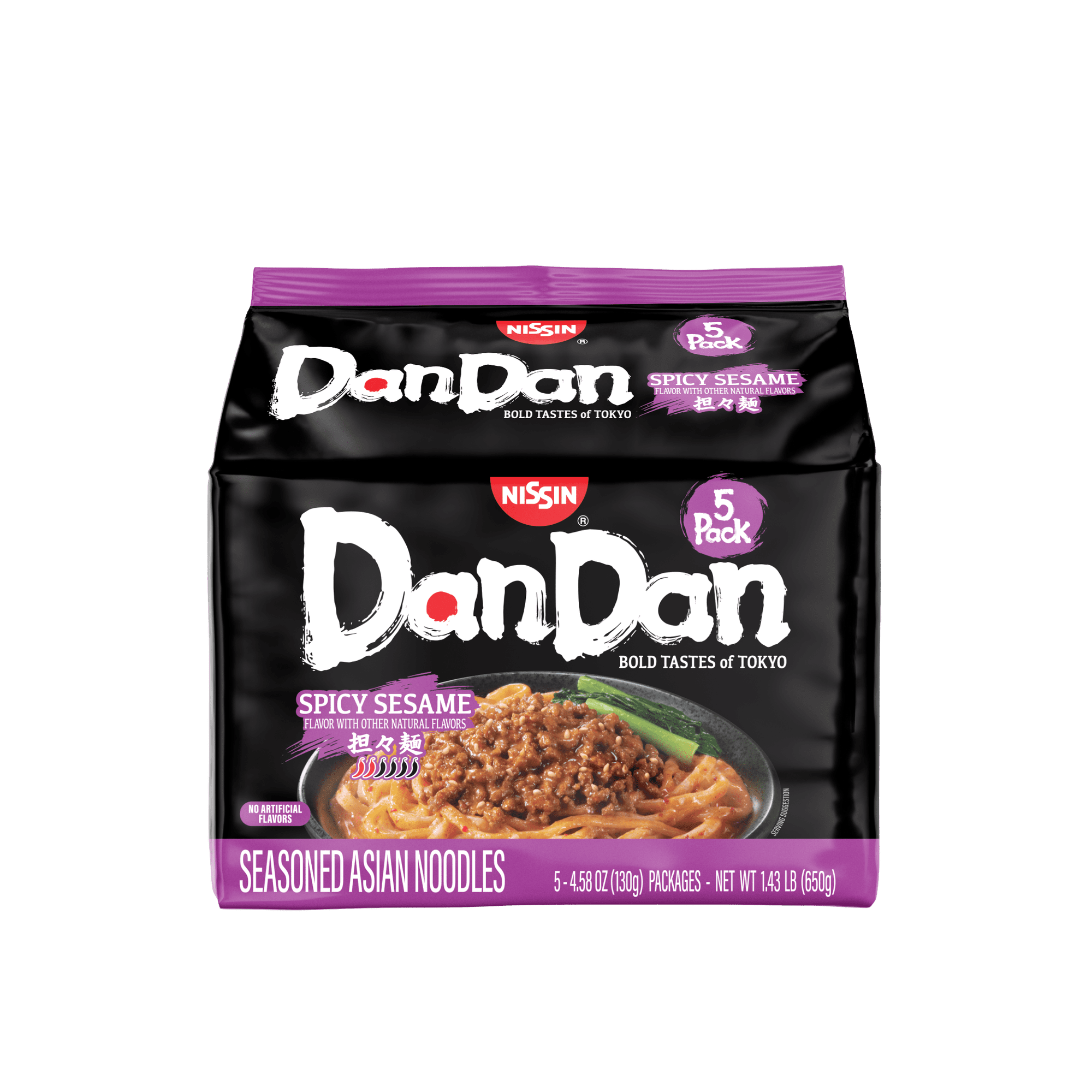 Nissin Bold Tastes of Tokyo Dan Dan Spicy Sesame Instant Japanese Ramen Noodles, 5 Count