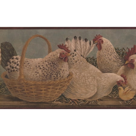 White Hens Yellow Chicken Basket Light Grey Kitchen ...