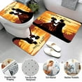 thumbnail image 3 of Shower Curtain Sets for Bathroom, Cute Red Truck with Ballon Roses Shower Curtains with Rugs Toilet Lid Cover Bath Mat, Romantic Waterproof Fabric Shower Curtains with Hooks, 3 of 7