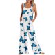 thumbnail image 1 of Gibobby Monos de Moda Monos de mujer Verano Casual Suelto Sin mangas Patchwork Doble bolsillos Mono Estampado floral Boho Pierna ancha Babero en general(Blanco， S), 1 of 4