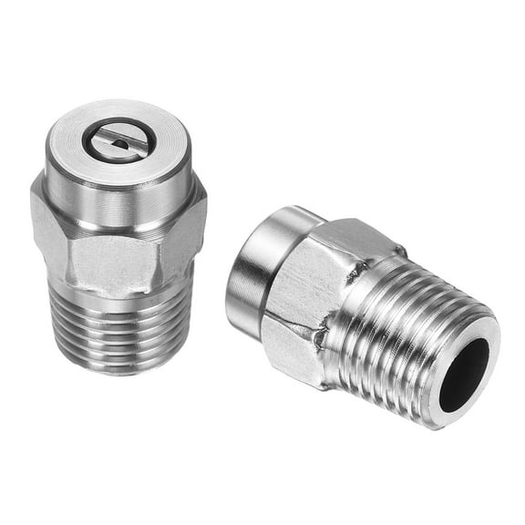 Uxcell 2pcs Surface Clean Tip 15 Degree 1/4 Inch NPT Male 1.382 Orifice 4000 PSI Stainless Steel Threaded Pressure Washer Spray Nozzles for Water gun Water Broom