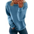 thumbnail image 6 of Women's Denim Sweatshirts Long Sleeve Crew Neck Jean Pullover Vintage Casual Loose Shirts Fashipn Spring Fall Outfits, 6 of 6