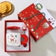 thumbnail image 4 of Adornos navideños, regalos navideños, taza de cerámica con forma de Papá Noel, con tapa y cuchara., 4 of 6