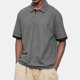 thumbnail image 2 of Men's Summer Solid Color T-shirt With A 3 Button Open Collar And Button Up Short Sleeved Top 3XL, 2 of 5