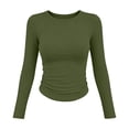 thumbnail image 2 of ByworldtasicNo Boundaries Womens Ribbed Crew Neck Long Sleeve Shirts Fitted Going Out Tops Crop Basic Tee Casual Trendy Top, 2 of 9