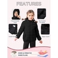 thumbnail image 6 of Lanbubble Girls Puffer Jacket Hooded Packable Winter Coat with Pockets Lightweight Warm Outerwear for Kids, Sizes 4-12 Years, 6 of 11