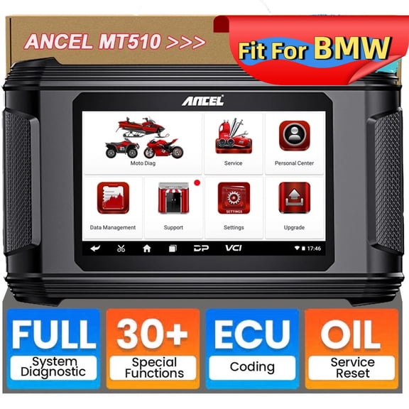 ANCEL MT510 Motorcycle OBD2 Scanner Diagnostic Tool with Full System Fit for BMW