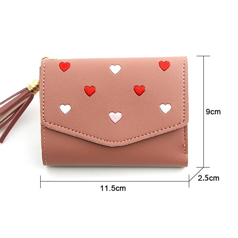 Girl Lovely Cute Tassel Zipper Small Wallet Short Wallet Coin Purse Pu  Leather