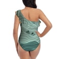 thumbnail image 5 of Sikiie Paper Fox Crow Fantasy Print Women One Piece Swimsuits Tummy Control One Shoulder Bathing Suits Ruffle Swimwear, From S to XXL-Large, 5 of 6
