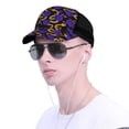 thumbnail image 4 of Lsque Golden Snake And Purple Rose Printed Trucker Hat - Baseball Cap for Men Women - Breathable Mesh Side, Adjustable Fit - for Casual Wear, 4 of 7