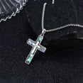 thumbnail image 7 of Coachuhhar Cross Necklace 925 Sterling Silver Faith Pendant Necklacce with Abalone Shell Christian Jewelry Gifts for Men Women Boyfriend Husband, 7 of 7