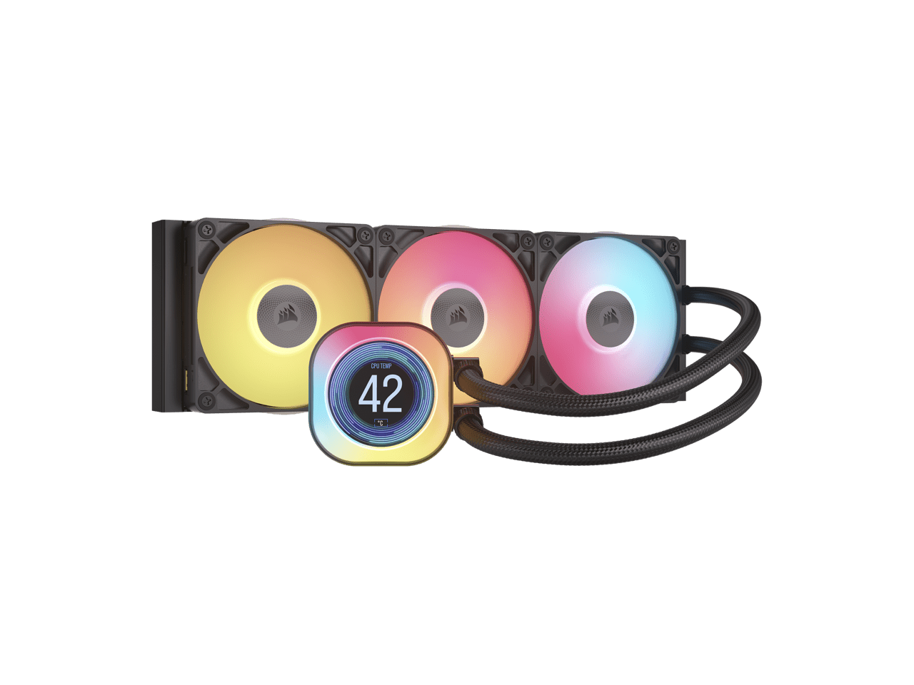 新品未開封Corsair iCUELINKTITAN360RXRGBLCD360 Corsair iCUE LINK TITAN 360 RX RGB 360mm Water Cooling Kit - Black